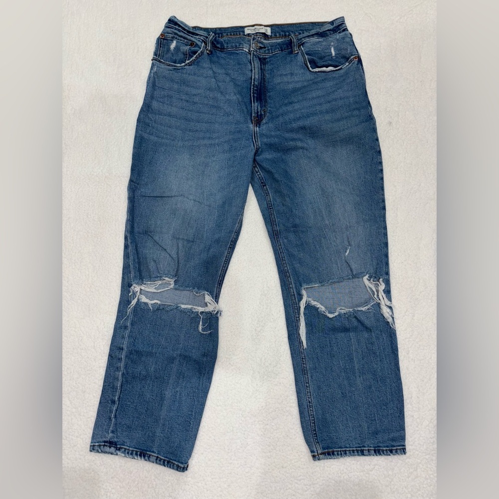 Abercrombie & Fitch Boyfriend Jeans in Distressed Denim
